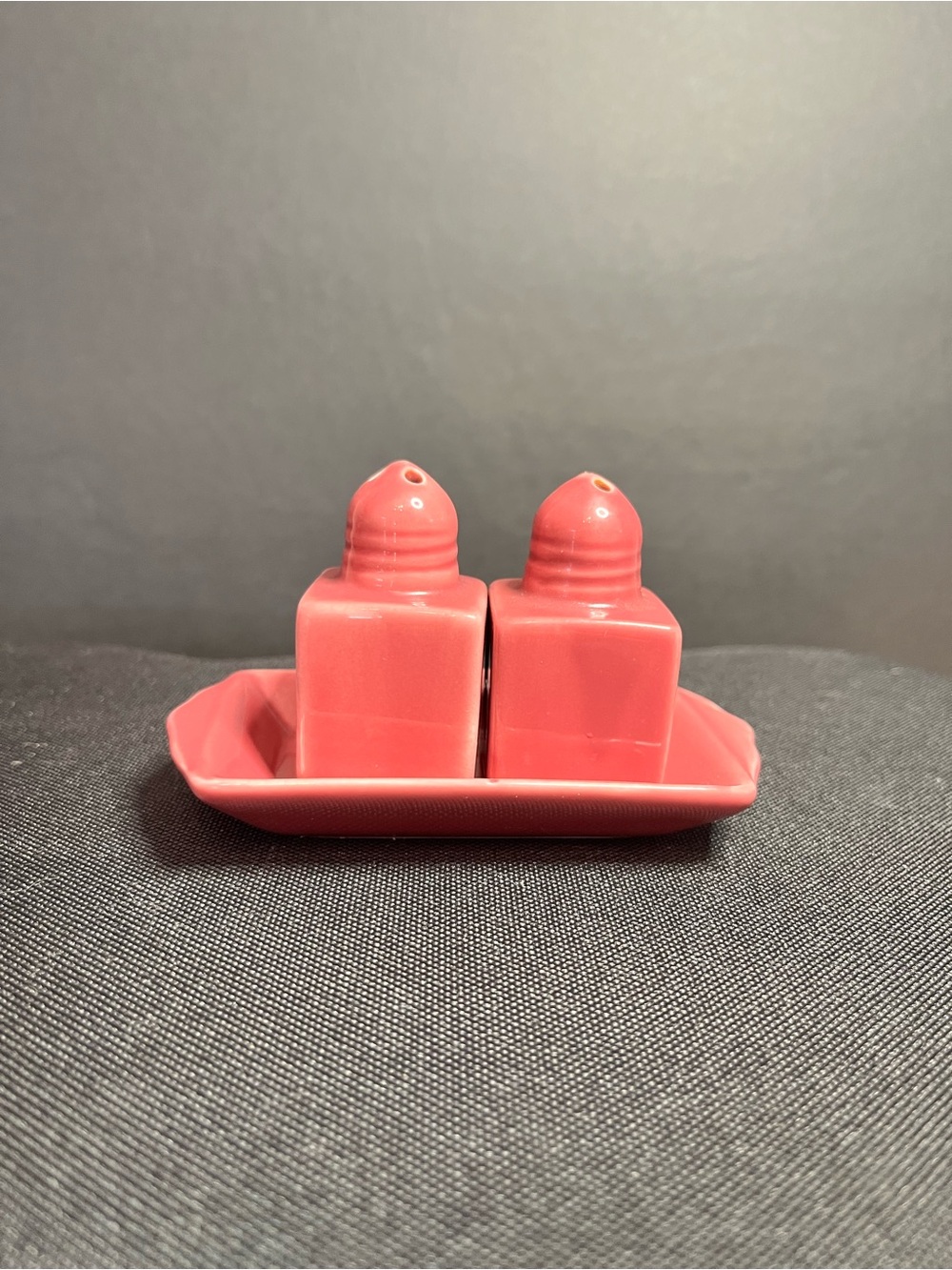 Anthropologie Mini Salt and Pepper Shaker Set with Tray Mauve Pink